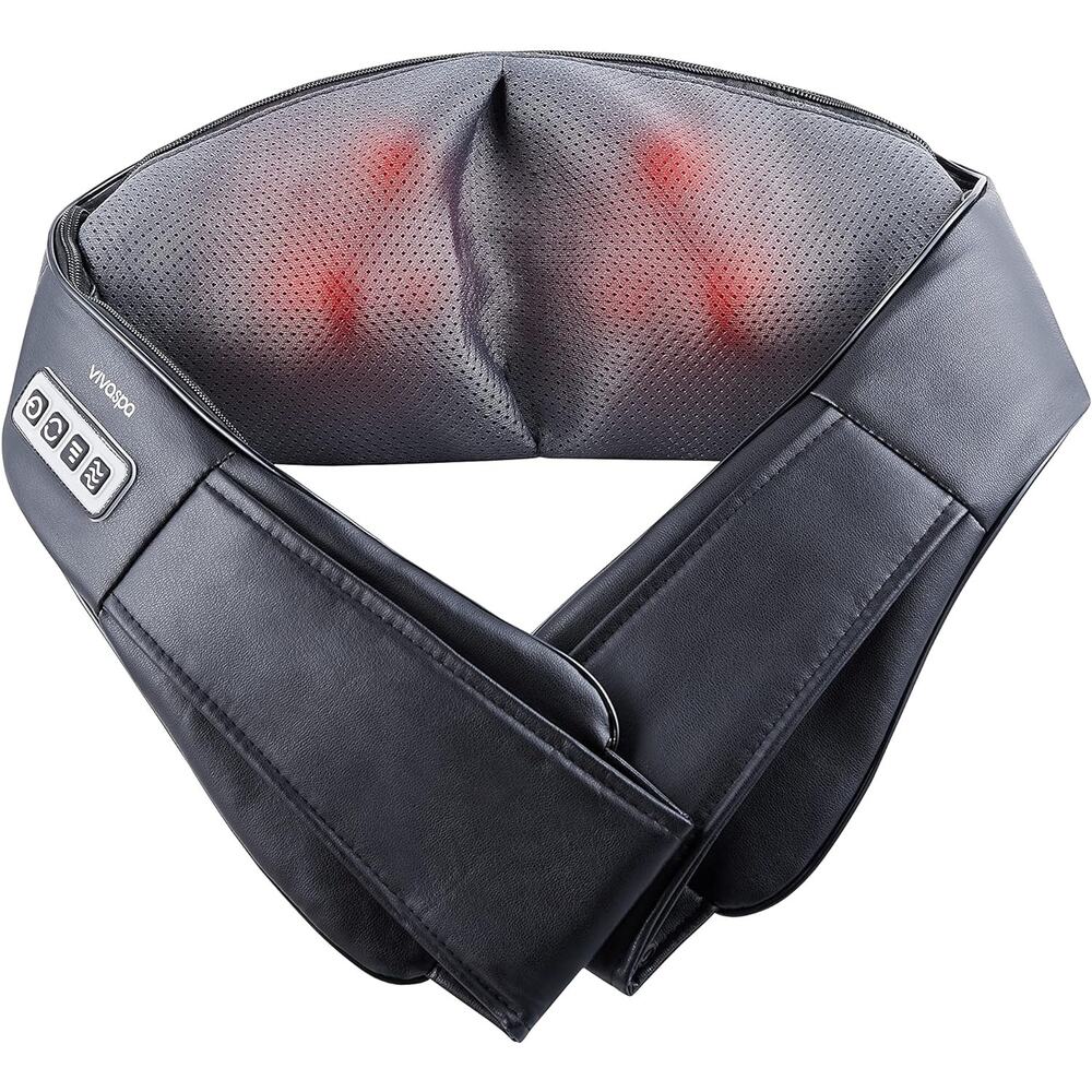 Vivitar Shiatsu Deep Kneading Back Electric Massager with Heat, Massage Pillow
